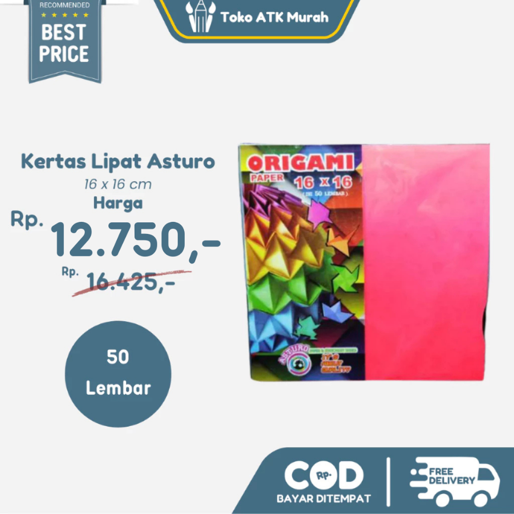 

Kertas Lipat Origami Asturo 16 x 16 cm isi 50 lembar