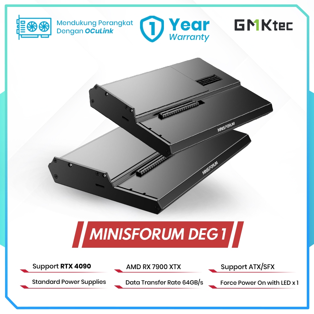 EXSTERNAL VGA Minisforum Deg1 Mini eGPU Enclosure for RTX 4090, AMD RX 7900 XTX Oculink Port