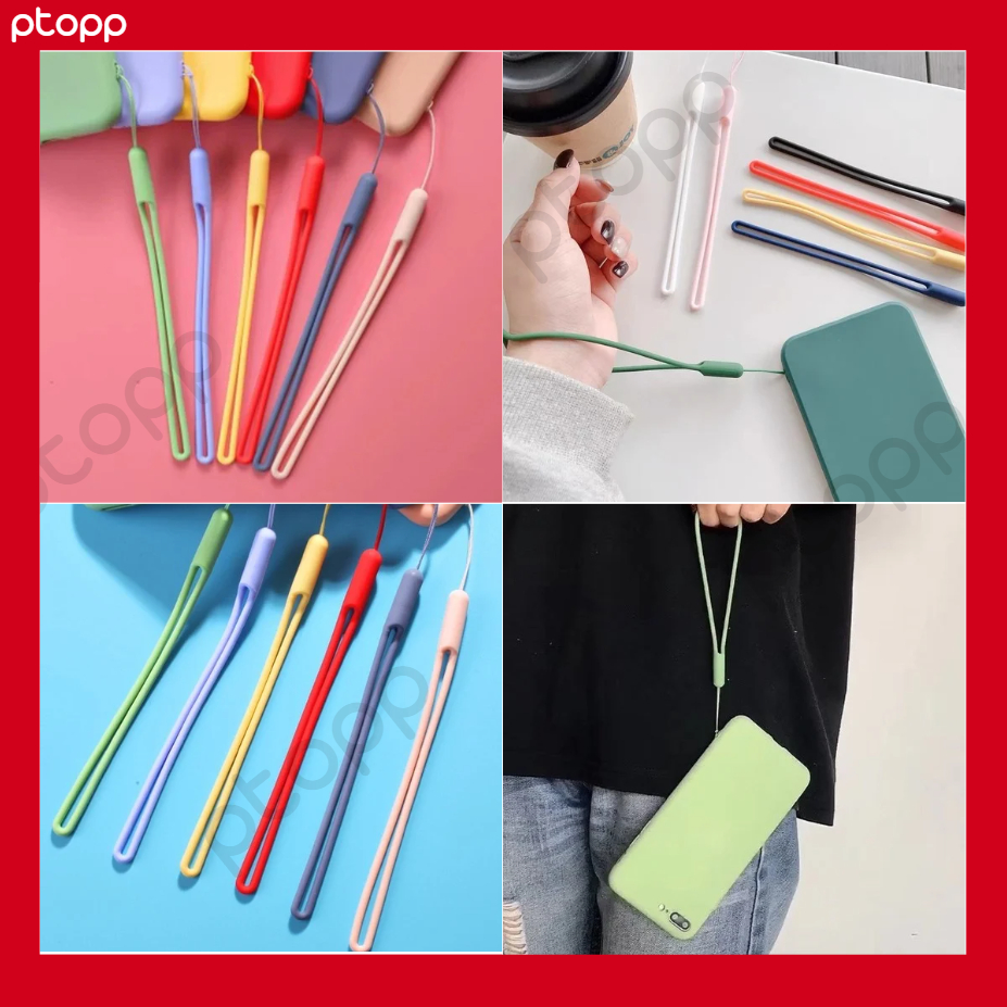 Tali Gantungan HP Silikon Lembut Universal | Lanyard Leher Gantungan Ponsel Bahan Lentur | Strap Gan