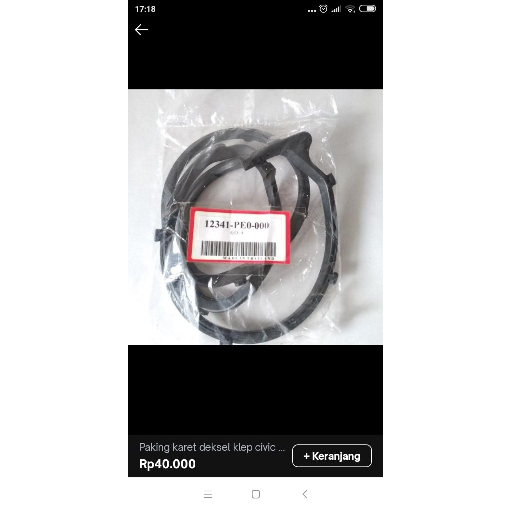 Paking karet deksel klep civic wonder