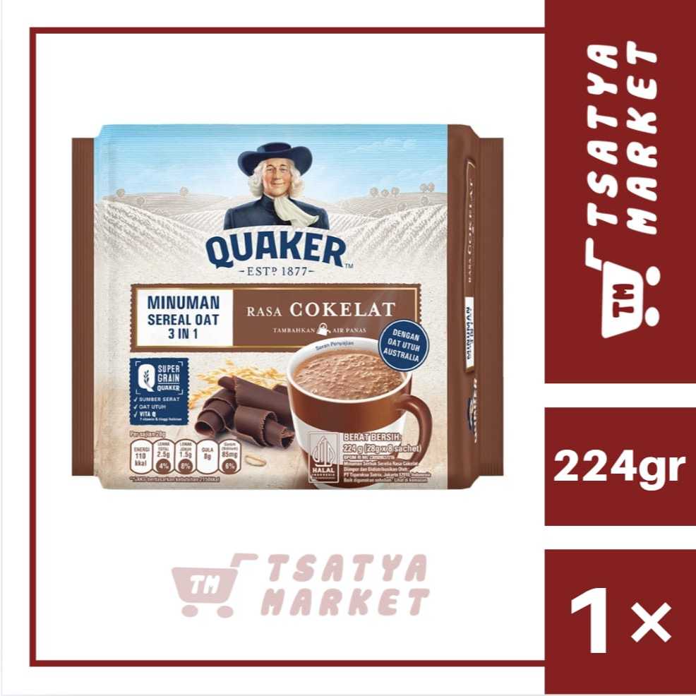 

QUAKER OAT MINUMAN SEREAL RASA COKLAT 8 SACHET 28 GRAM