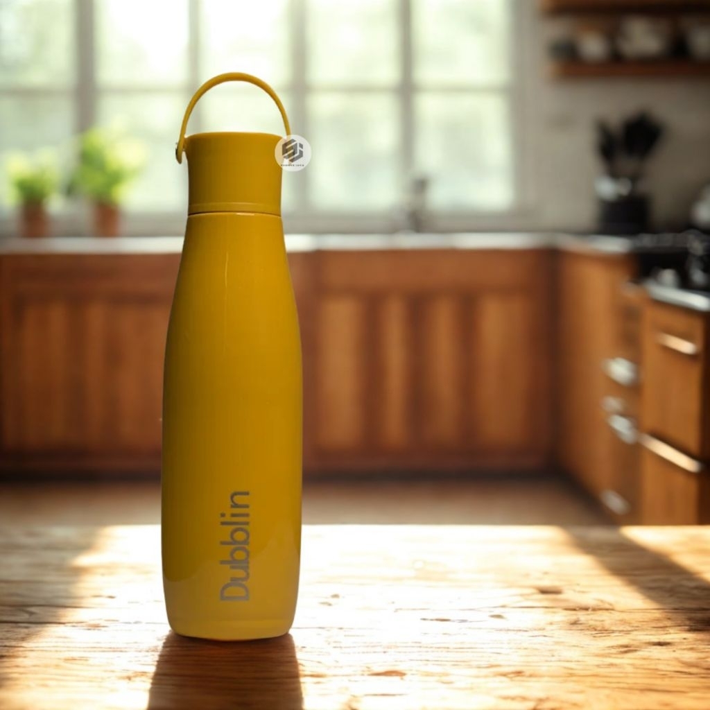 Tumbler Stainless Dubblin Kiwi Glossy dengan Handle Grip