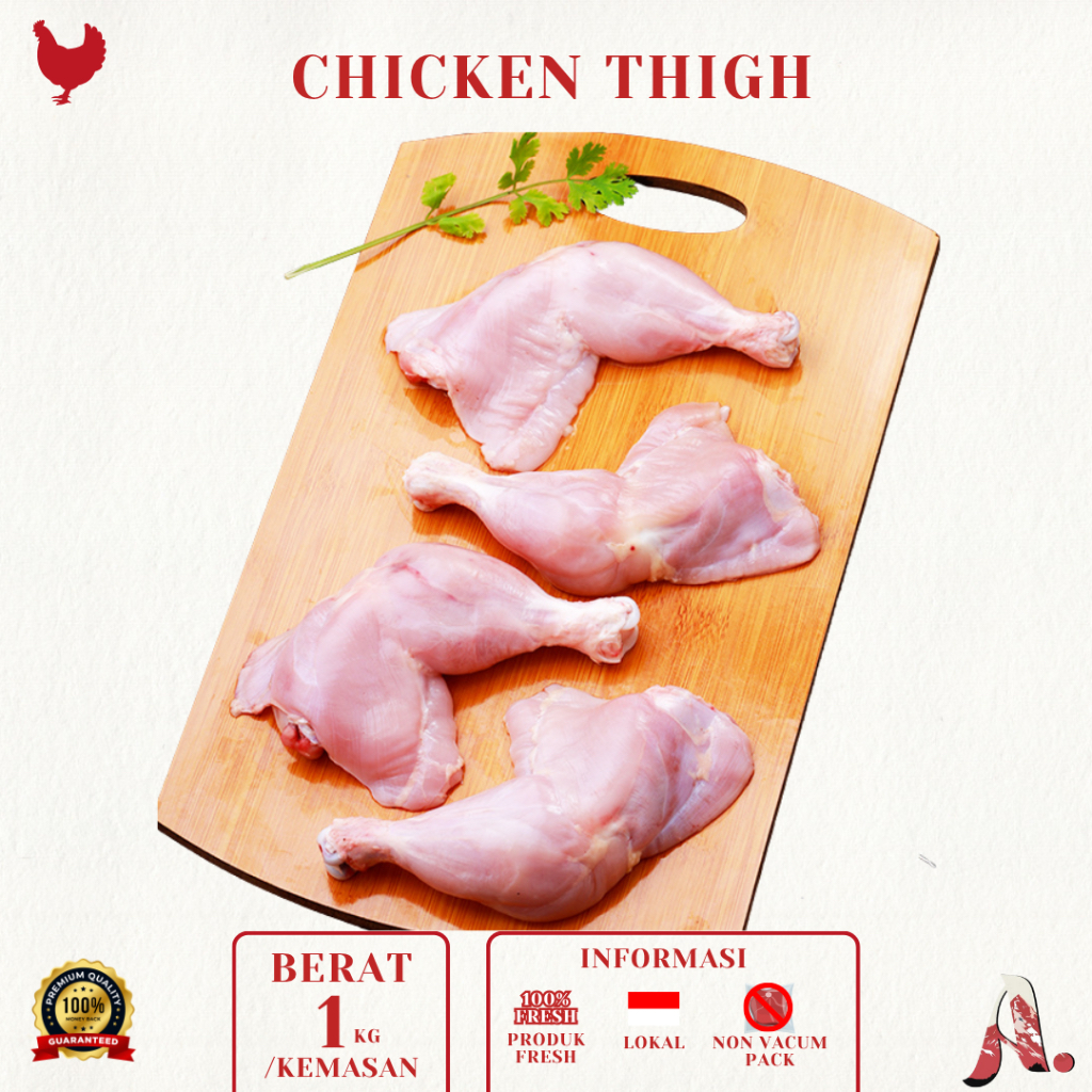 

Paha Ayam Tanpa Kulit Segar / Whole Chicken Thigh Fresh / Daging Ayam Potong