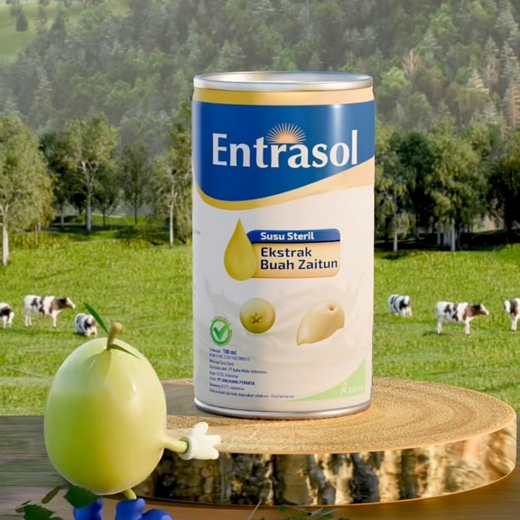 

✨FLORABELLE✨ ENTRASOL Susu Cair Steril Ekstrak Buah Zaitun Kaleng 180ml
