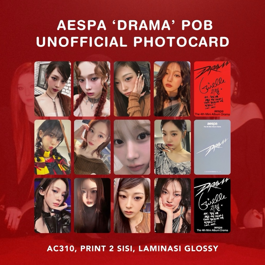 POB AESPA ‘DRAMA’ Unofficial Photocard Karina Winter Giselle Ningning Drama Ver. Giant Ver. Scene Ve