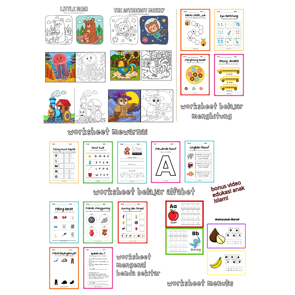 

1000+ Worksheet Anak + Video Islami : Bikin Belajar Seru Tanpa Gadget!
