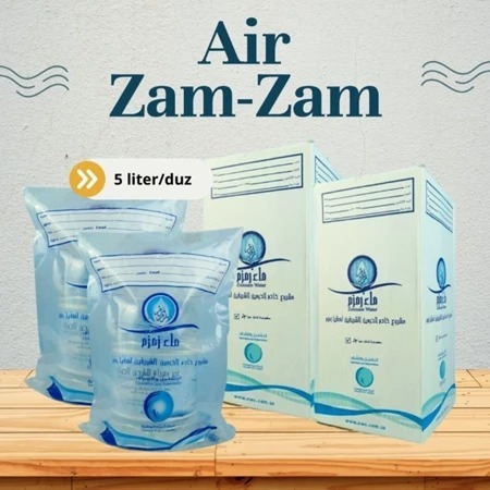 

Air Zam Zam Kemasan Galon 5 Liter Dengan Box/Zam Zam Asli Tanpa Campuran