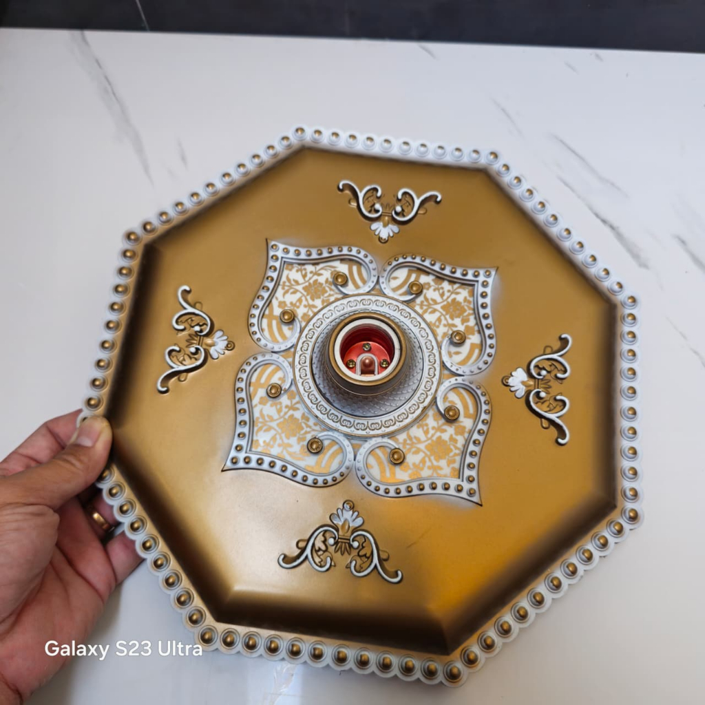 Fitting Lampu Plafon 30cm Elegan /ORNAMEN LAMPU PLAFON ARTISTIK PVC 30CM//FITING LAMPU PLAFON PVC fi