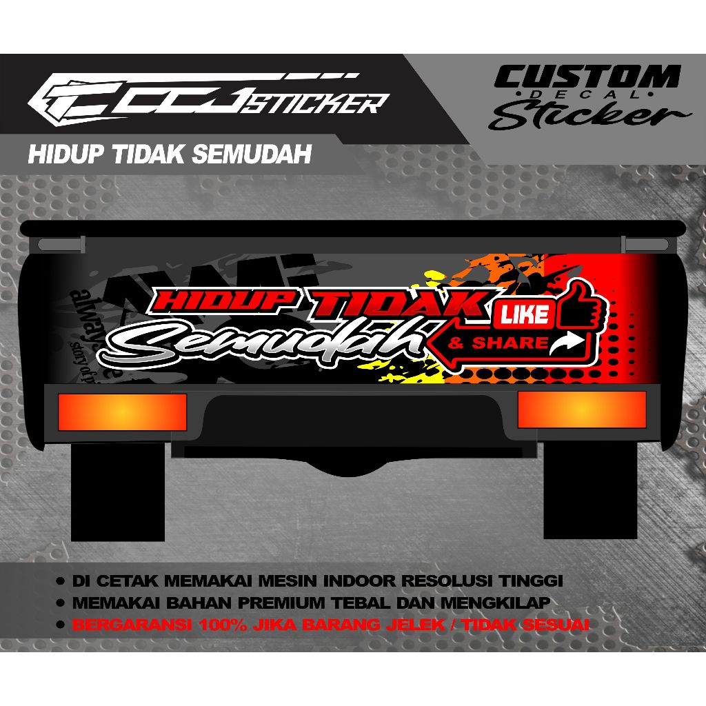 Stiker Pintu Belakang Pick Up L300 / Sticker Pintu Belakang Pick Up