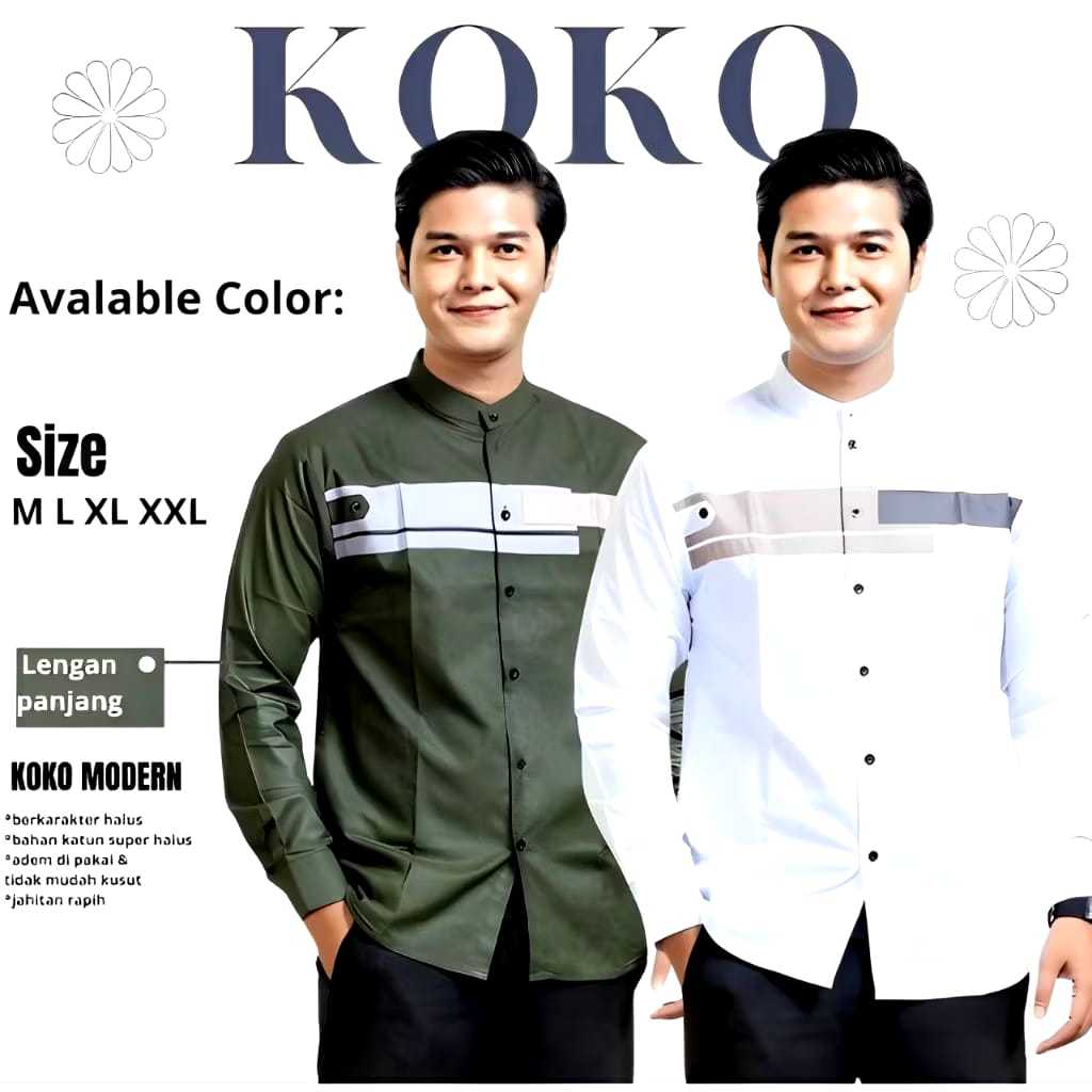 Baju Koko Pria Lengan Panjang / Baju Koko Pria Lengan Panjang