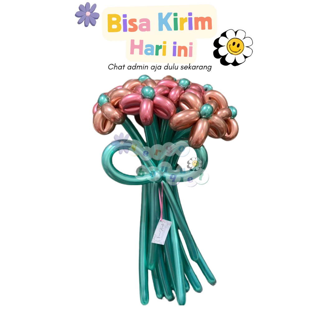 Vergo.bouquet | Bouquet Balon 9 TANGKAI 9 BUNGA | Bouquet Balon Wisuda Foil Ulang Tahun Bouquet Ball