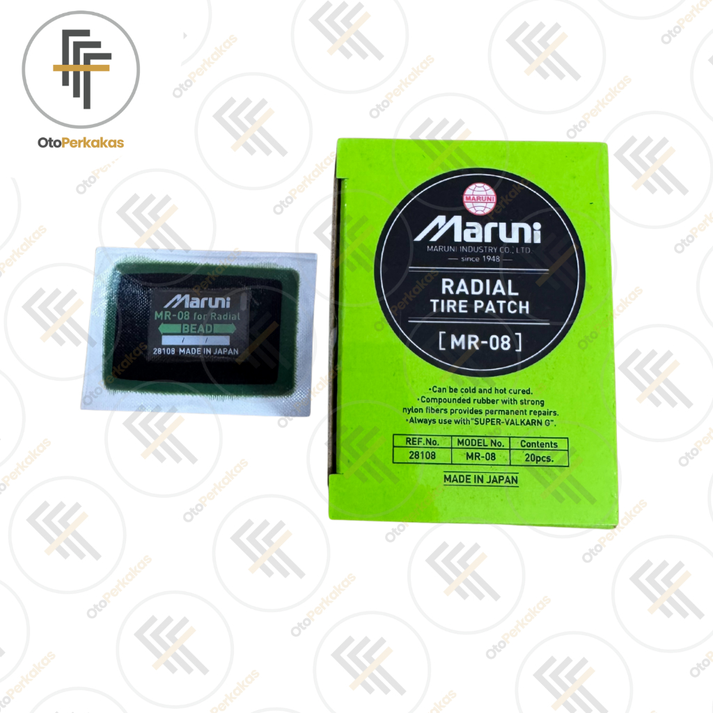 Maruni Tire Patch MR-08 Radial Patch isi 20pcs ukuran 48x68mm 1 ply Tambal Ban Tubeless