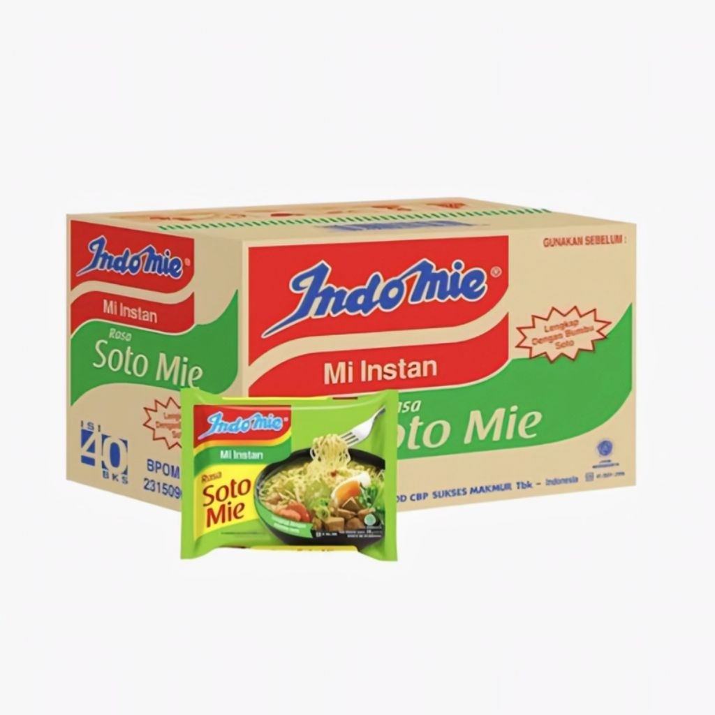 

Indomie Mie Instant Kuah Rasa Soto Mie isi 40 Pcs Per Dus