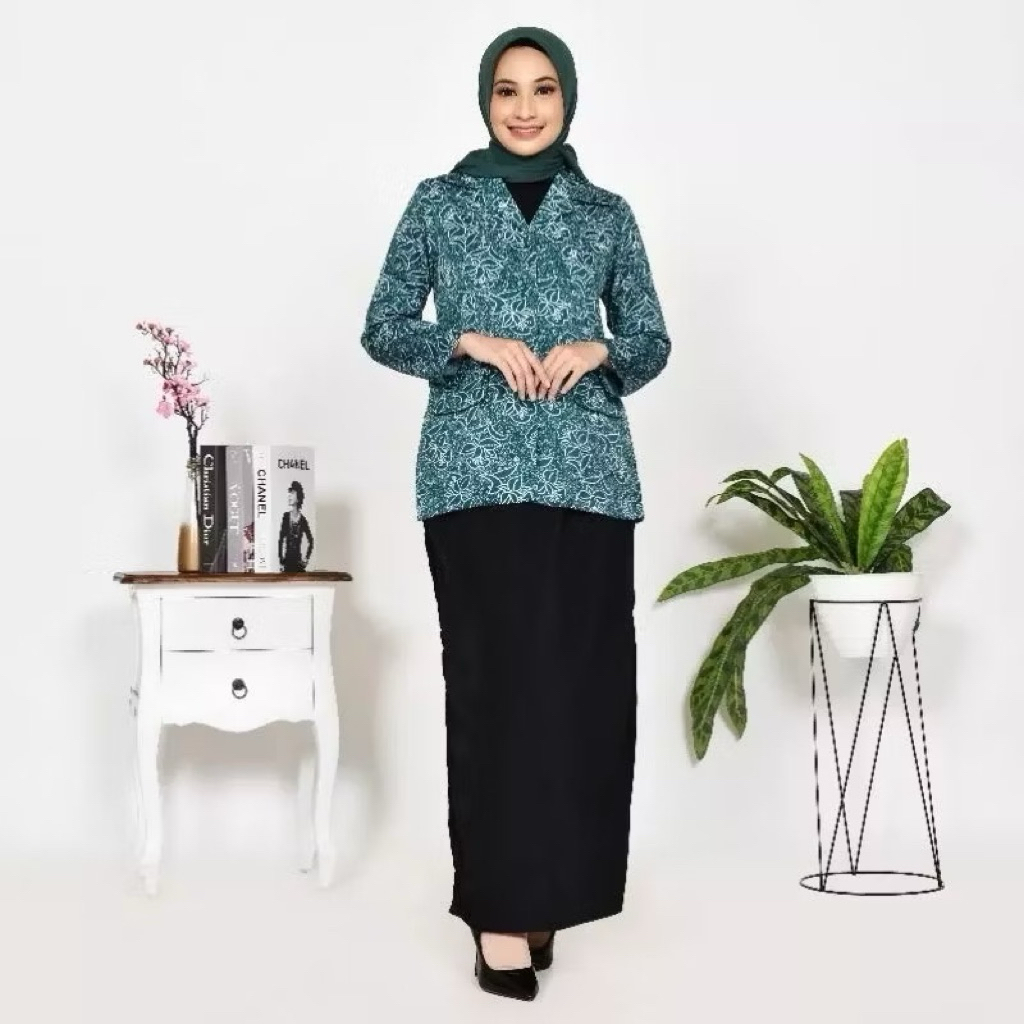 BAJU PKK RESMI NASIONAL TERBARU WARNA HIJAU TOSCA FULL FURING PREMIUM
