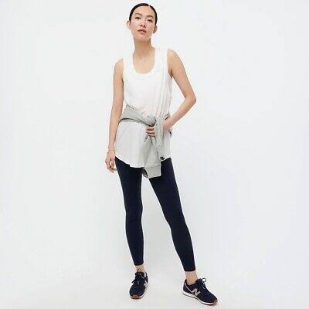 J.Crew Tank top longline layer Atasan katun Polos Wanita women original