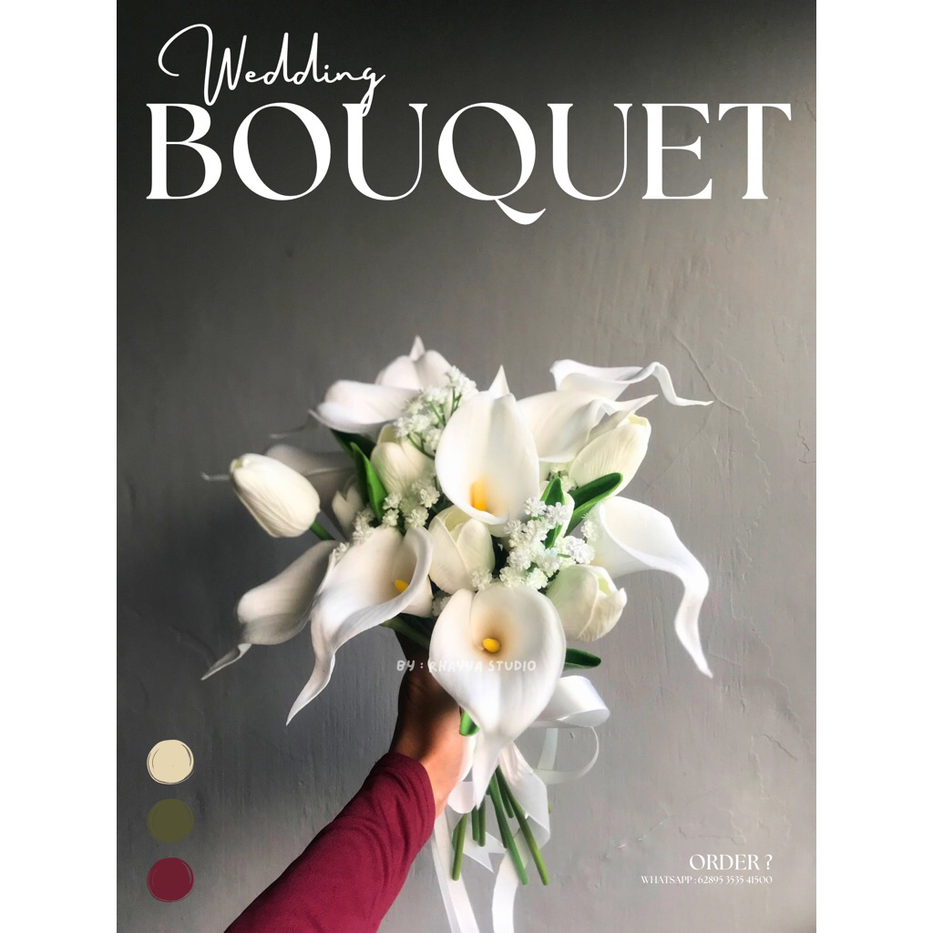 (READY) Wedding Bouquet - Buket Nikah - Calla Lily Tulip Buket