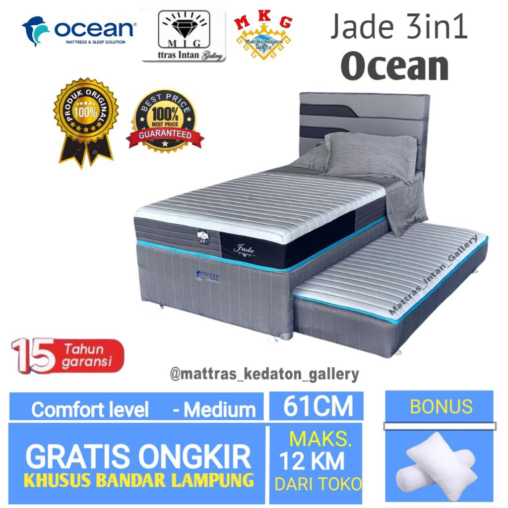 Kasur Ocean Springbed Jade 3in1 120x200 - kasur spring bed ocean Spring bed 3 in 1 uk 120 x 200 band