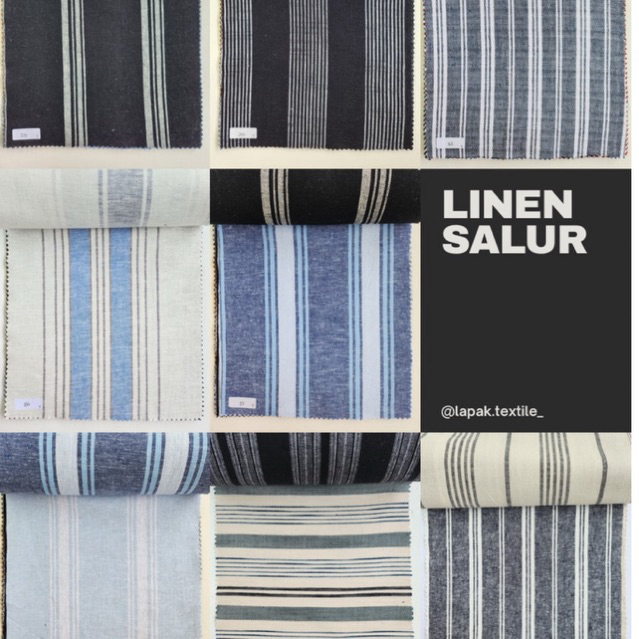 Kain Katun Linen Stripe / Bahan Linen salur / Kain Stripe meteran / kain linen import / kain meteran