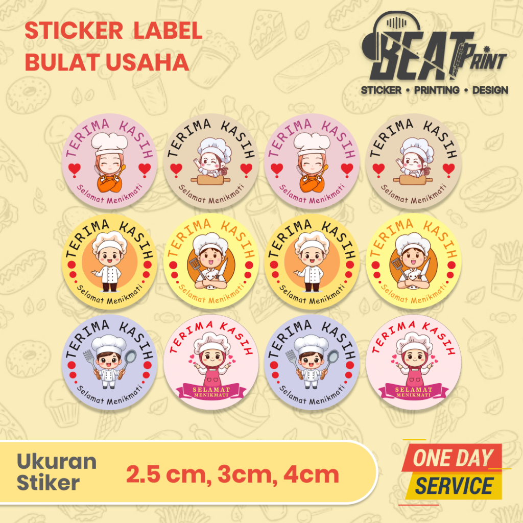 

Cetak Stiker Logo Label Makanan Minuman Bahan Sticker Kromo | Beat Print