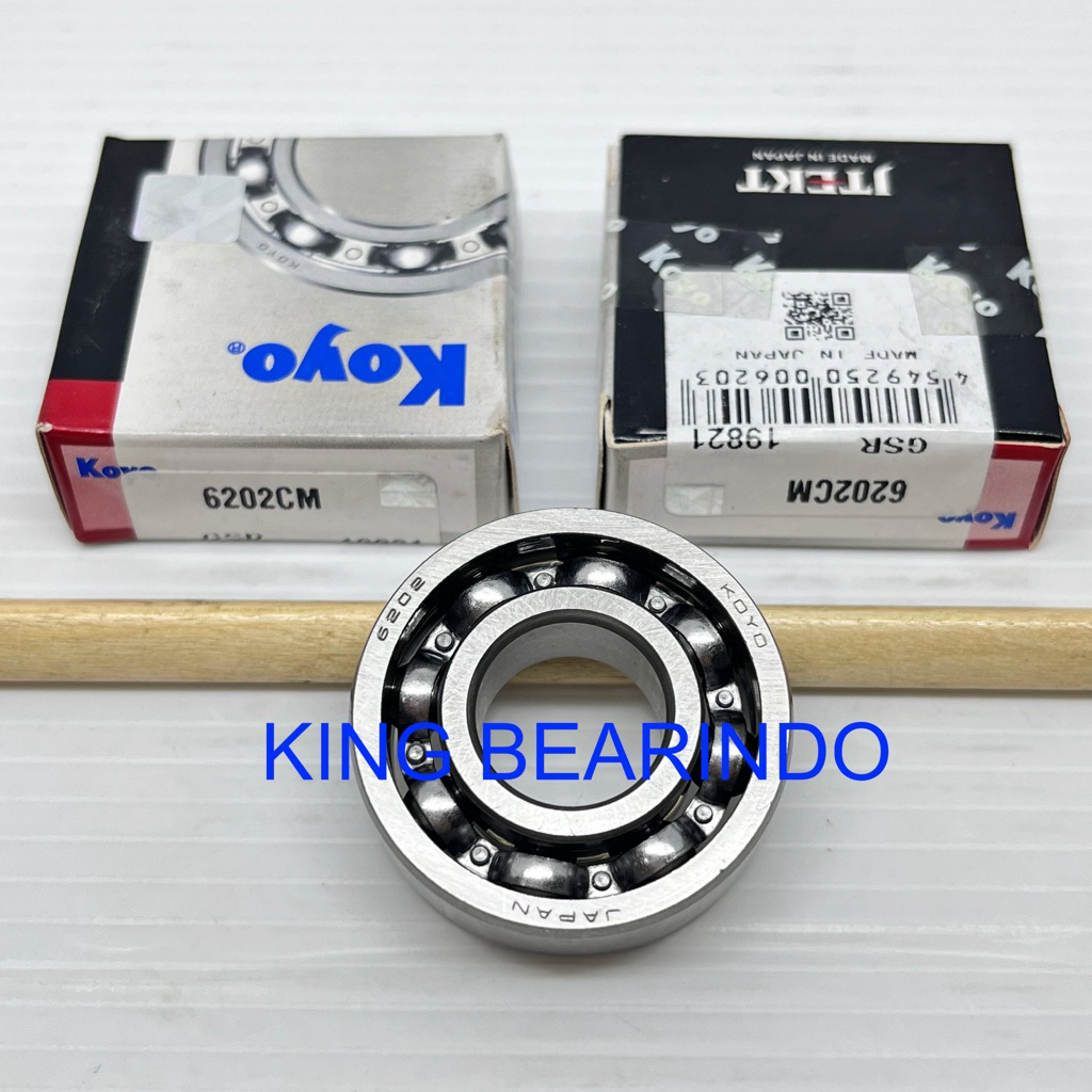 LAHER BEARING 6202 CM KOYO 6202CM KOYO TANPA TUTUP UK 15X35X11MM