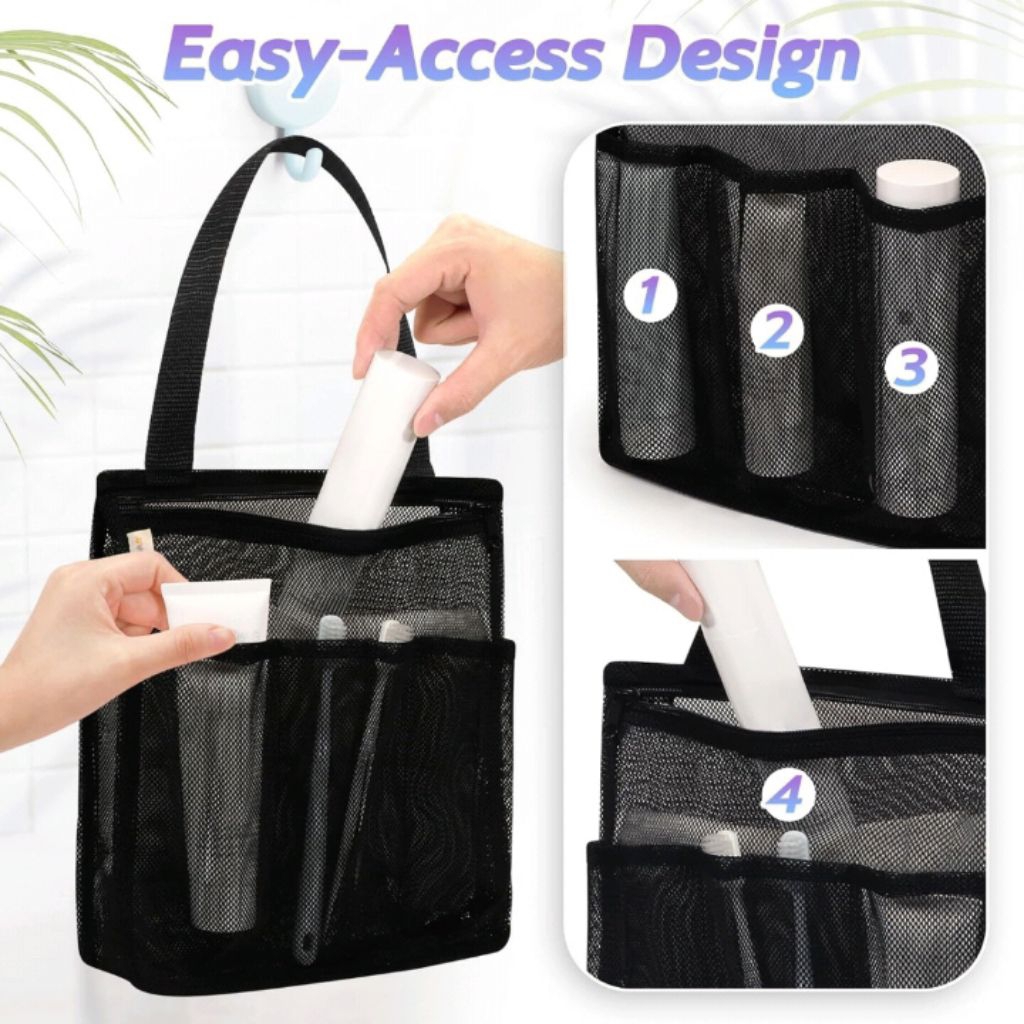 Tas tempat Sabun Mandi Tas Wanita Traveling Jaring Hitam  Tote bag