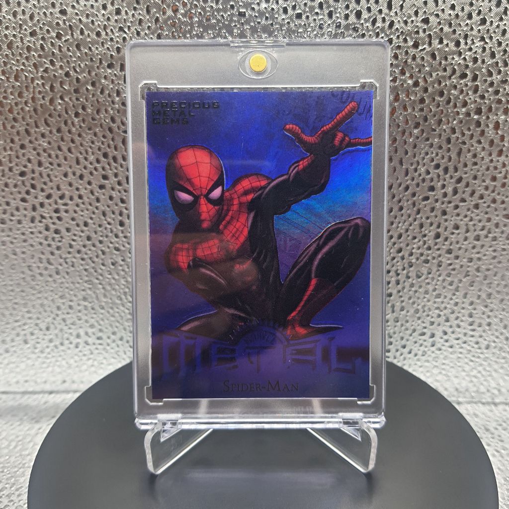 300. Kartu Marvel - Custom Card 2013 Fleer Retro Marvel Metal Precious Metal Gems Blue #5 Spider-Man