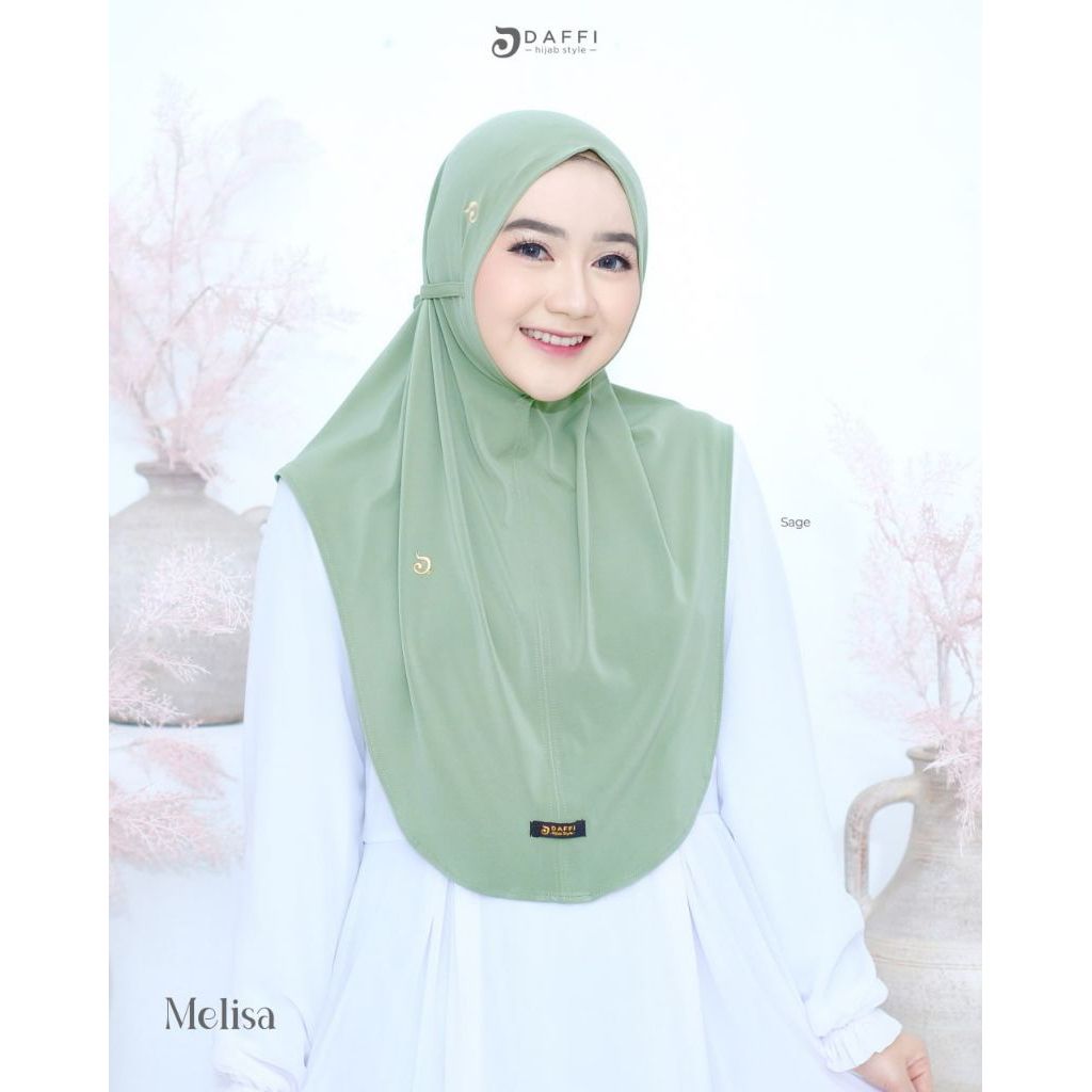 JILBAB DAFFI ORI TERBARU MELISA SERIES HIJAB INSTAN TALI NON PAD BERGO TALI TANPA PET PREMIUM MURAH
