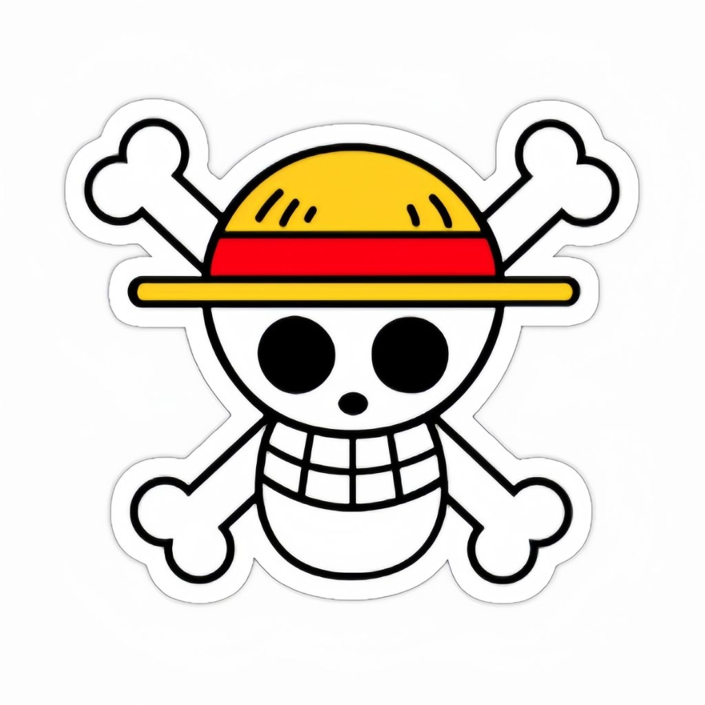 

Cutting sticker / sticker vinyl one piece logo luffy tempel body kaca kendaraan