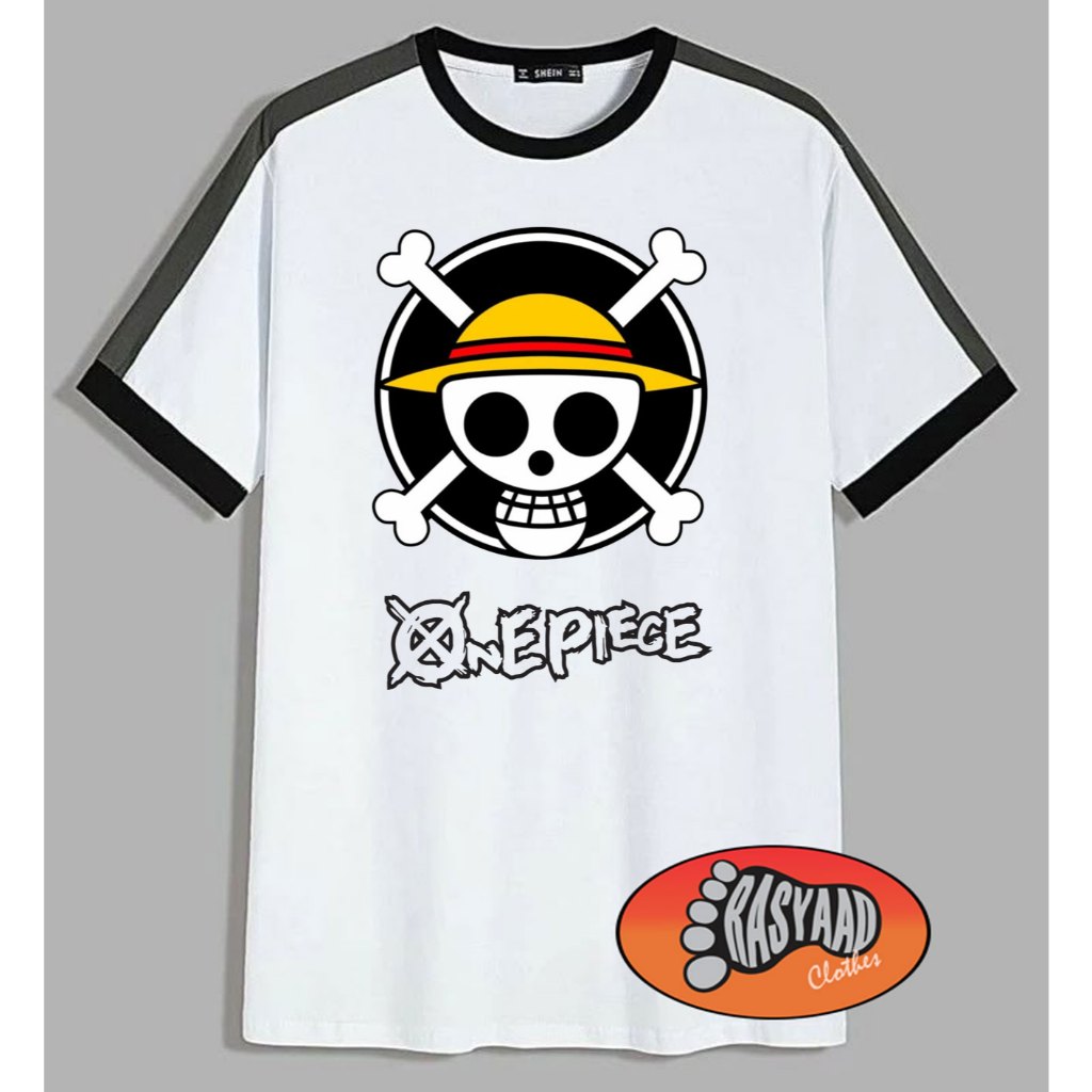 COD Kaos Pria One Piece Luffy Katun Nyaman Lengan Pendek basic oblong crew neck