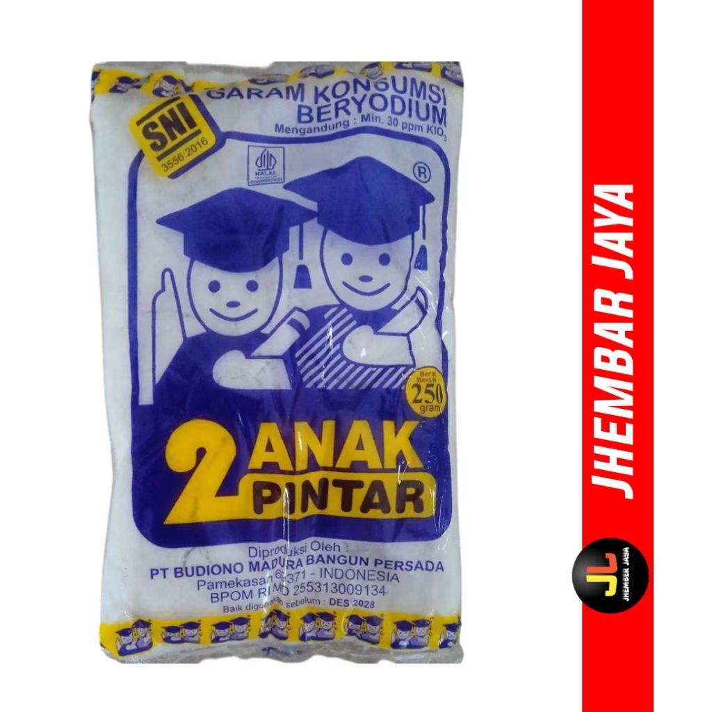

(3pcs) Garam Makanan Beryodium Cap 2 Anak Pintar Kemasan 250g