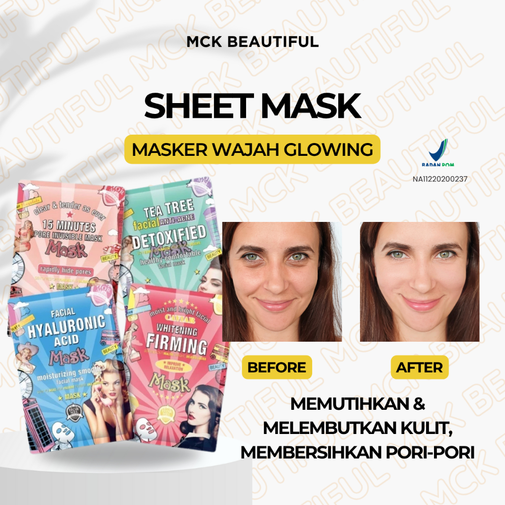 HEMEIEL - Sheet Mask Masker Wajah Set SymWhite 377 Whitening / 7X Ceramide Barrier Care / 6X Retinol