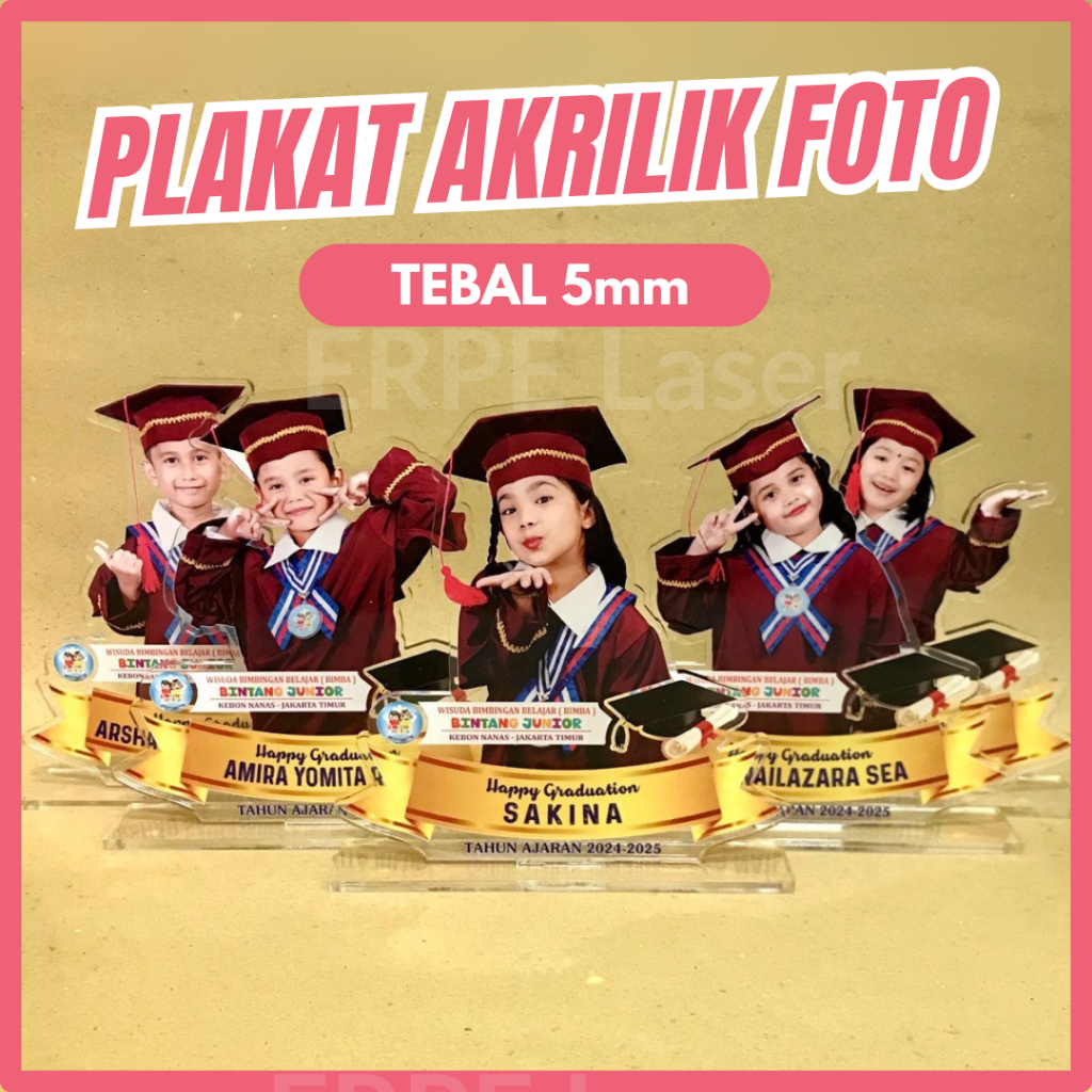 PLAKAT AKRILIK FOTO CUSTOM | Penghargaan Souvenir Wisuda Graduation Acrylic Tebal 5mm