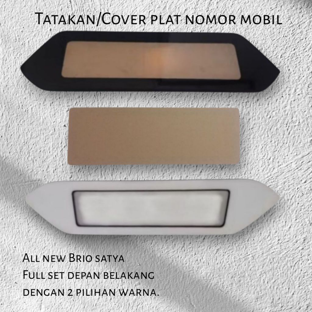 Tatakan plat Nomor mobil/ Cover Mika acrylic  All new Brio / Brio satya Model flat Custom.