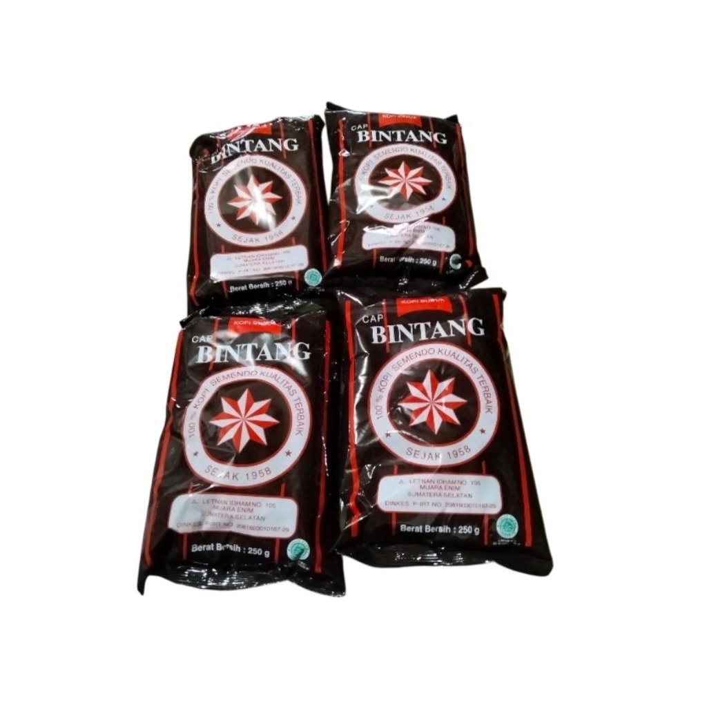 

Kopi cap Bintang asli 1 kg kemasan 250 g