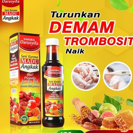 

Sari Kurma Madu Angkak SAKURA Darusyifa plus Propolis Obat Typus Demam Tinggi&Menjaga Stamina Tubuh