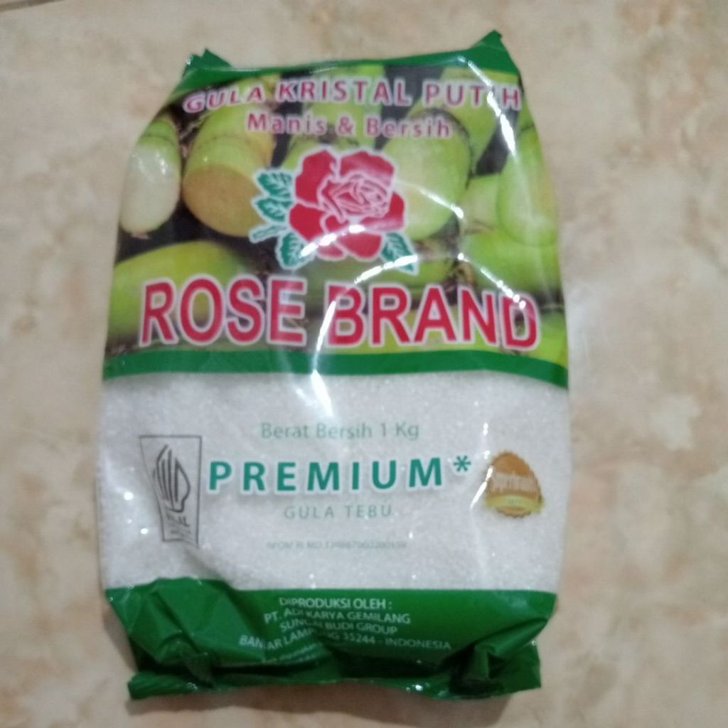 

Gula Rose Brand hijau dan kuning kemasan 1kg
