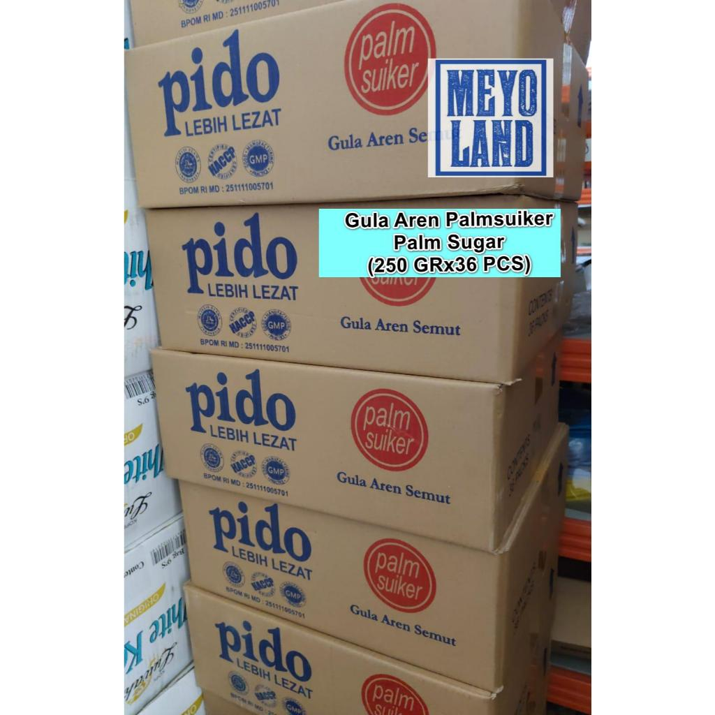 

DUS PIDO Gula Aren Palmsuiker Palm Sugar (250GRx36PCS) Suiker Gula Semut Bubuk Kemasan 250 gram