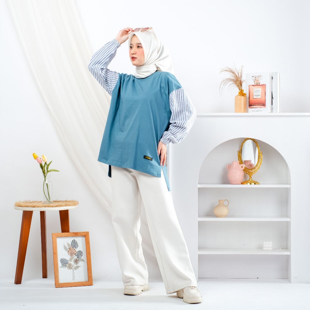 Atasan Baju Kaos Wanita Tangan Panjang / Baju Kaos Wanita Lengan Panjang