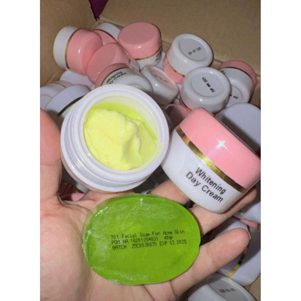 paket skincare 3in1 malam khusus flek | cream hq5 + siang dan sabun hijau