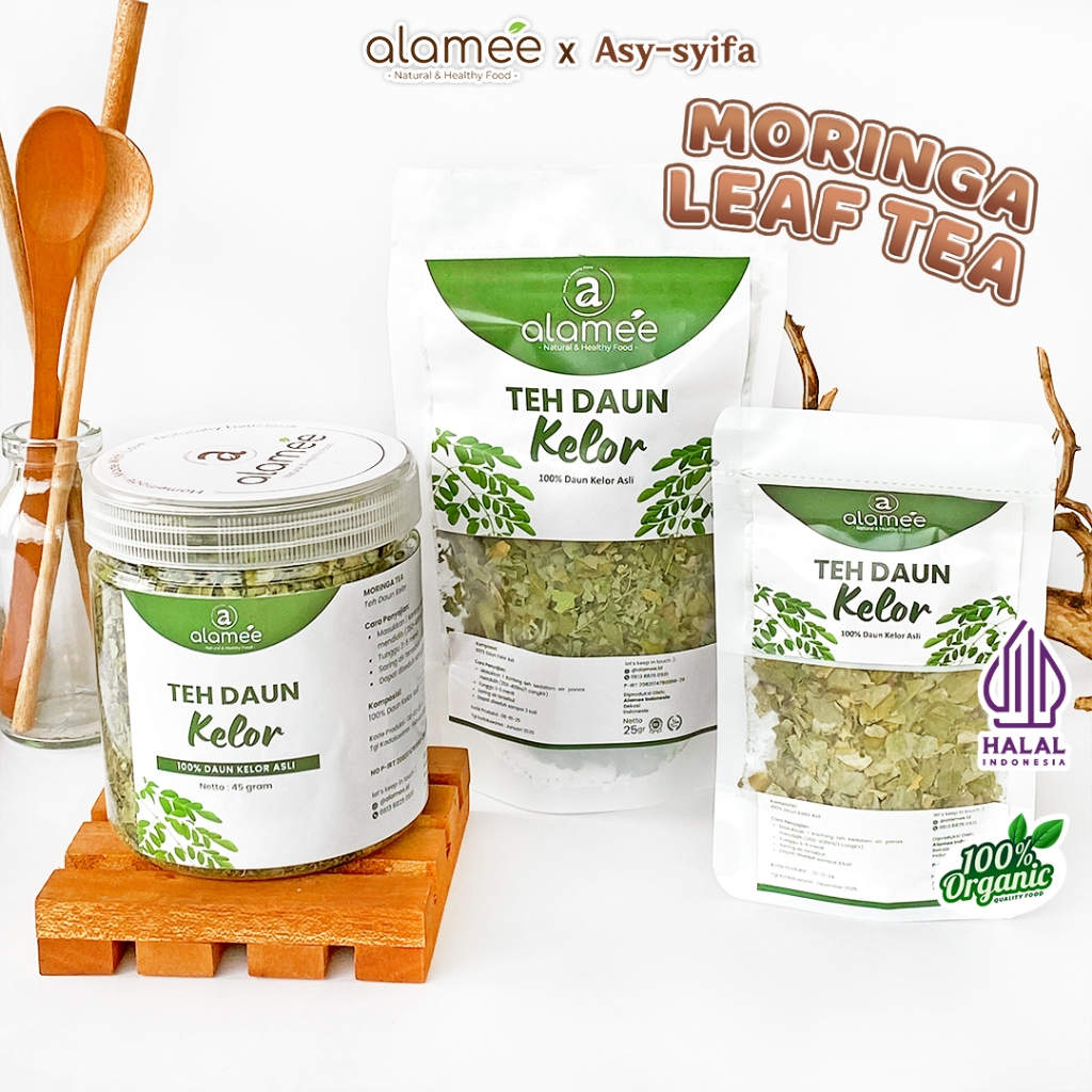 

ALAMEE Teh Daun Kelor Tea Bunga Herbal Alami Organic Natural Non Msg Siap Seduh 10gr