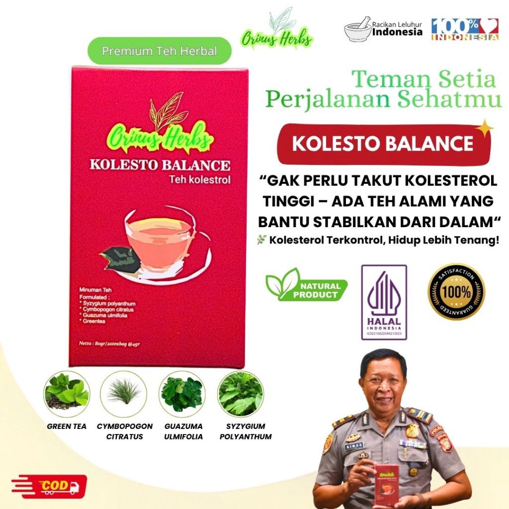 

Teh Celup Herbal Orinus Herbs Kolesto Balance 20 kantong teh Di Kemas Metalize yang aman