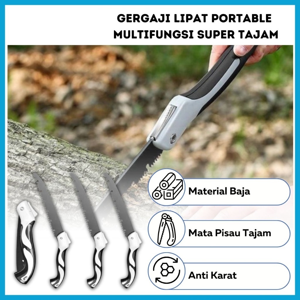 Gergaji Lipat Portable Multifungsi 47cm 210mm Portabel Folding Wood Hand Saw Alat Pemotong Kayu Daha