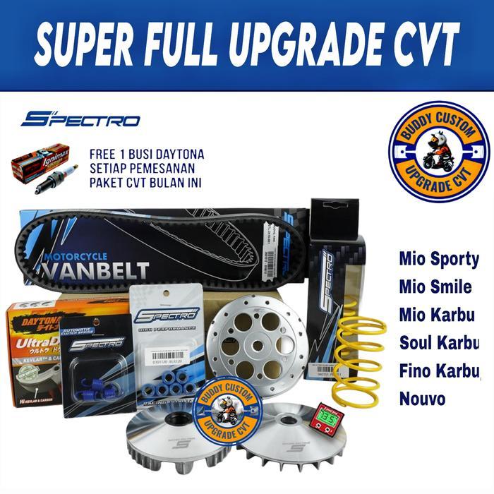 Paket Super Full Upgrade CVT Mio Karbu Mio Smile Mio Sporty Kampas Ganda Daytona Spectro Racing