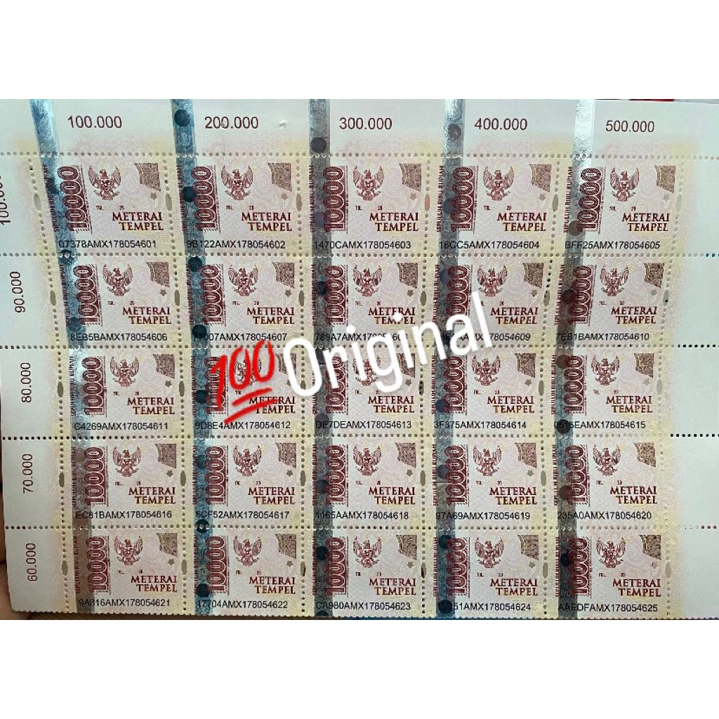 

Materai 10000 isi 50