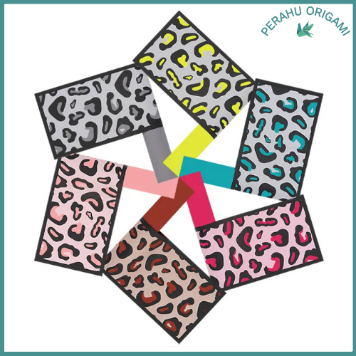 

Flower wrapping motif macan tutul leopard skin Kertas buket bunga KB6100