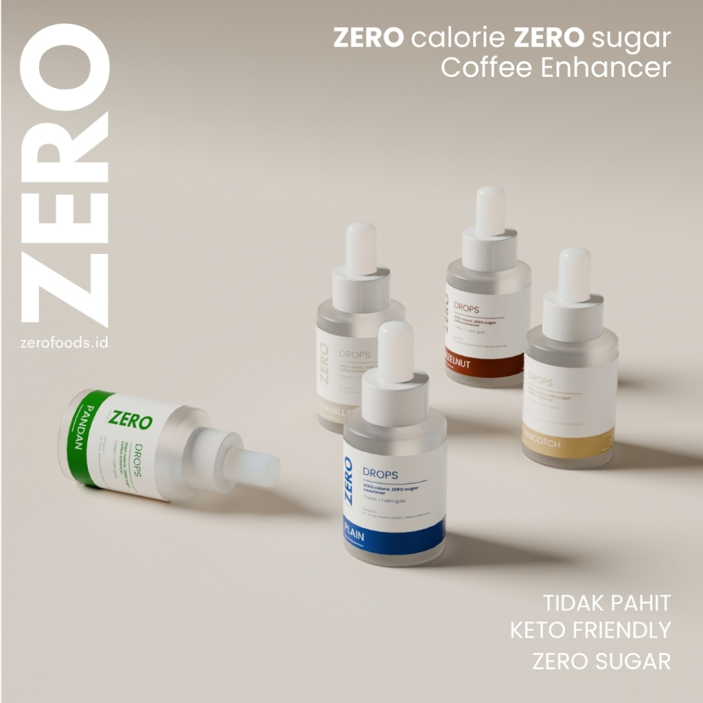 

Zero Drops 30ml, 5ml - Pemanis Tanpa Gula, Zero Kalori, Rasa Lebih Baik dari Stevia Coffee Flavors