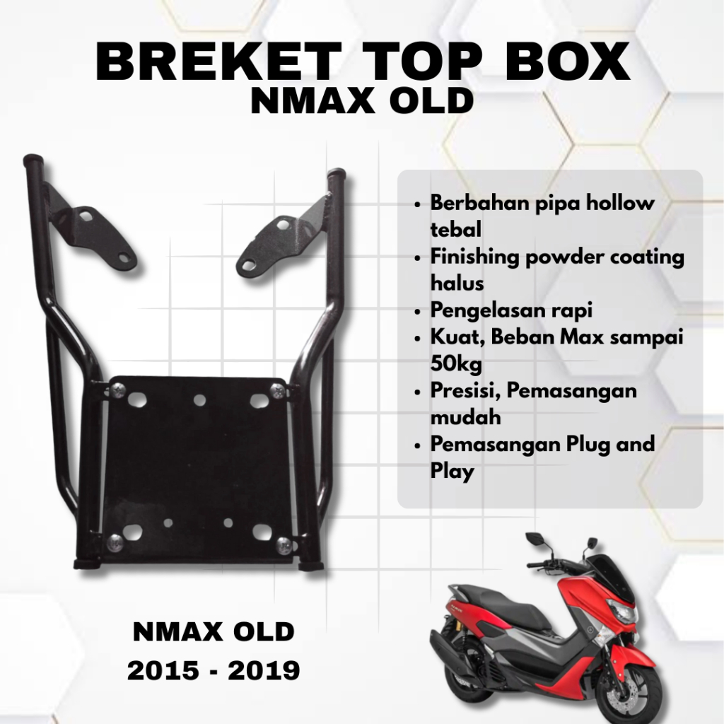 Breket Box Nmax | Bracket Breket Dudukan Top Box Nmax 2015 - 2019 | Dudukan Box Nmax | Tempat Box Nm