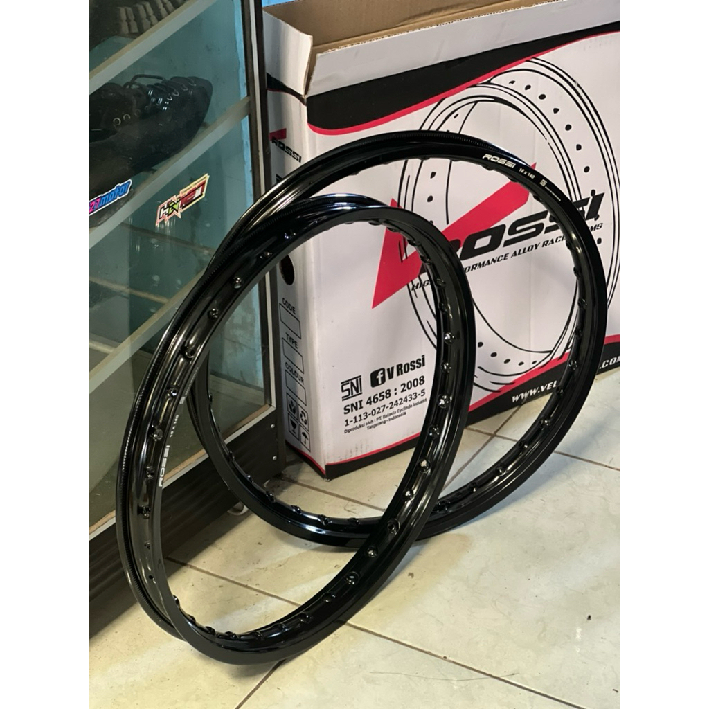 velg rossi ring 18 ukuran 140 velg 140x18 ring 18 hitam glossy