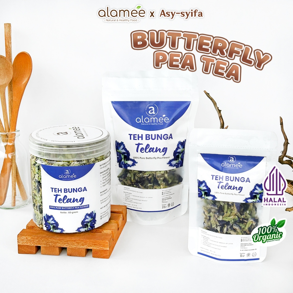 

ALAMEE Teh Bunga Telang Kering Butterfly Pea Tea Herbal Organik Alami 25 Gr