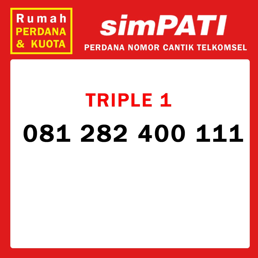 Perdana nomor cantik Telkomsel Simpati triple 111